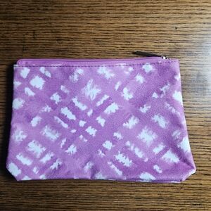 Pink and White Patterned Pouch